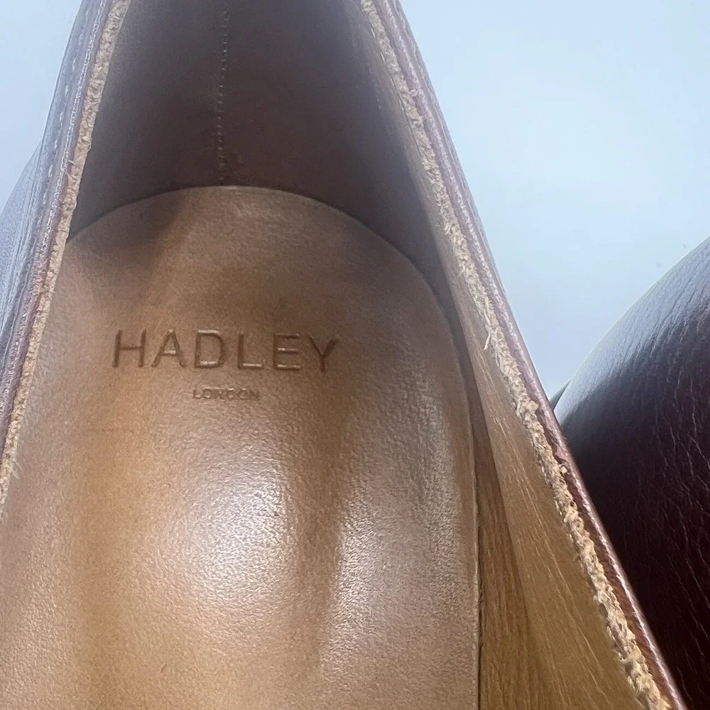 Hadley London Double Monk Strap Leather Dress‎ Shoe Sz 10 Brown Made In Portugal